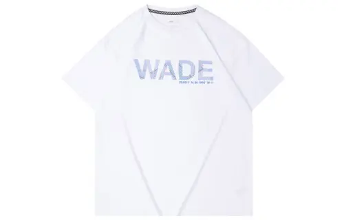 Li Ning T Shirts Men's Standard White Crew Neck Moderate Straight Fit