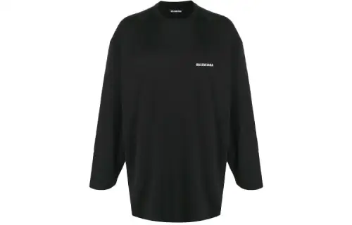 Balenciaga T Shirts Men's Black Crew Neck Moderate Straight Fit