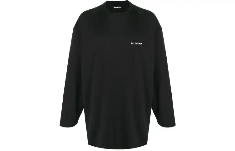 Balenciaga T Shirts Men's Black Crew Neck Moderate Straight Fit