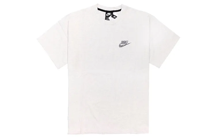 Nike T-Shirts Men's White Stand Collar Moderate Straight Fit