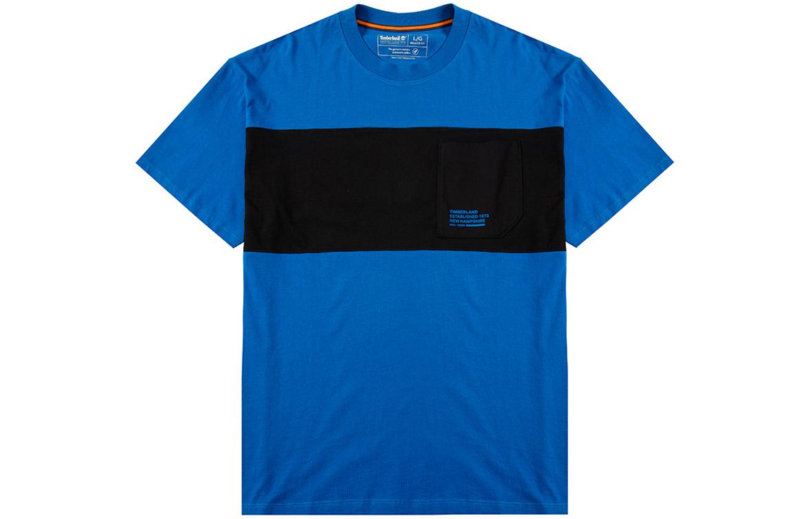 Timberland T Shirts Men's Blue Crew Neck Moderate Straight Fit