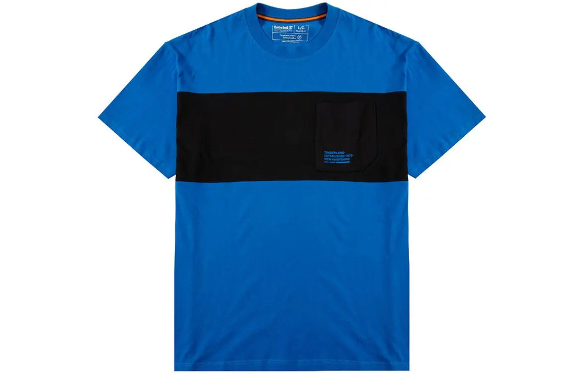 Timberland T-Shirts Men's Blue Crew Neck Moderate Straight Fit