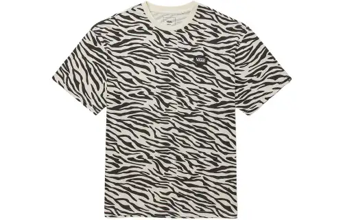 Vans Zebra Stripe Print Crewneck Drop Shoulder T-Shirt Multicolor
