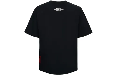 EVISU T Shirts Men's Black Crew Neck Moderate Straight Fit