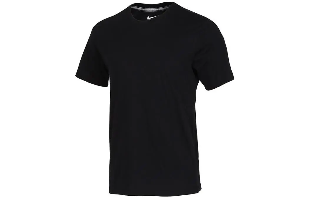 Nike T-Shirts Men's Black Crew Neck Moderate Straight Fit