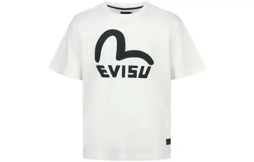 EVISU T Shirts Men's White Crew Neck Moderate