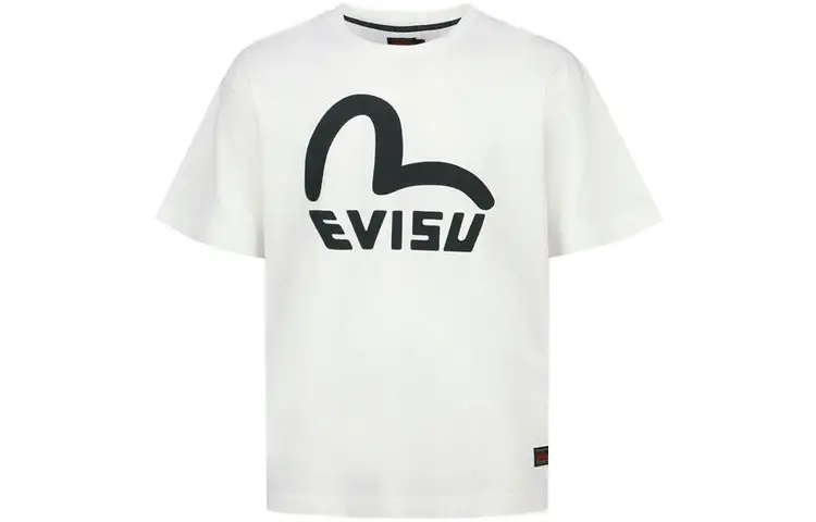 EVISU T Shirts Men's White Crew Neck Moderate