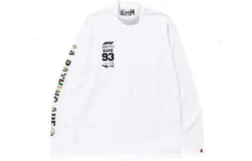 Bape X F1 Mock Neck Long Sleeve Tee