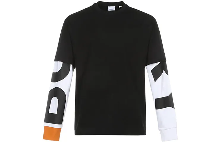Burberry T Shirts Men's Black Crew Neck Moderate Straight Fit