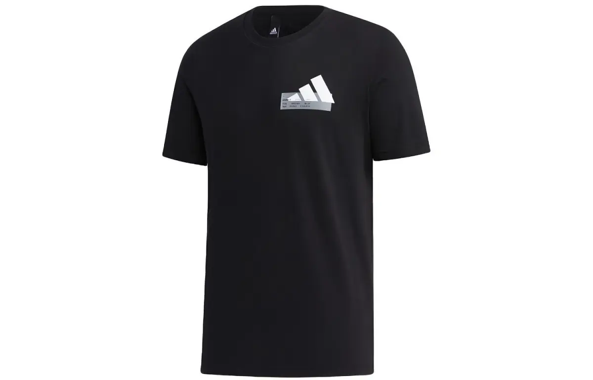 Adidas T-Shirts Men's Black Crew Neck Moderate Straight Fit