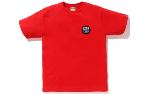 A BATHING APE T Shirts Men's Red Crew Neck Moderate Straight Fit