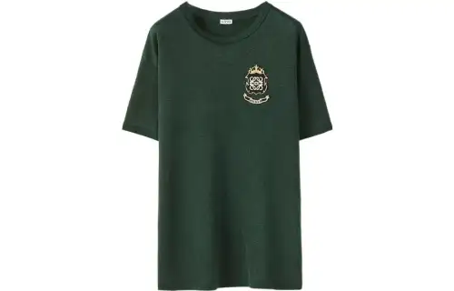 LOEWE T Shirts Men's Green Crew Neck Moderate Straight Fit