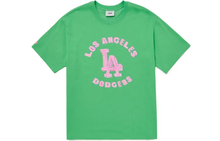 MLB Los Angeles Dodgers T-Shirts Unisex Green Crew Neck Moderate Straight Fit