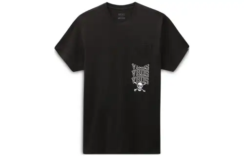 Vans Varsity Pocket T Shirts Men's Black Crew Neck Moderate Straight Fit