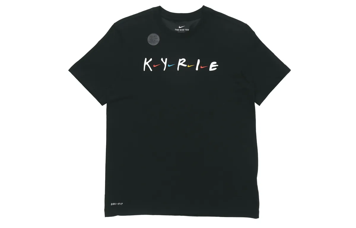 Nike T-Shirts Men's Black Crew Neck Moderate Straight Fit