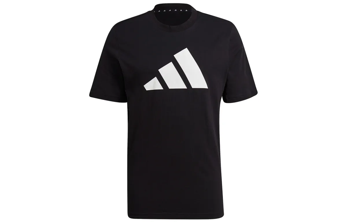 Adidas T-Shirts Men's Black Crew Neck Moderate Straight Fit