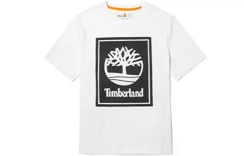 Timberland T Shirts Men's Black/White Crew Neck Moderate Straight Fit