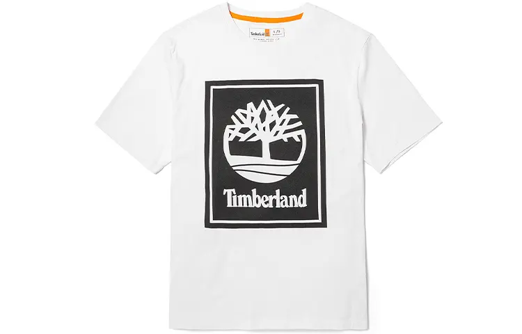 Timberland T Shirts Men's Black/White Crew Neck Moderate Straight Fit