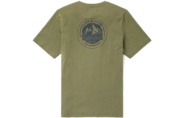 Timberland T Shirts Men's Kassel Green Crew Neck Moderate Straight Fit