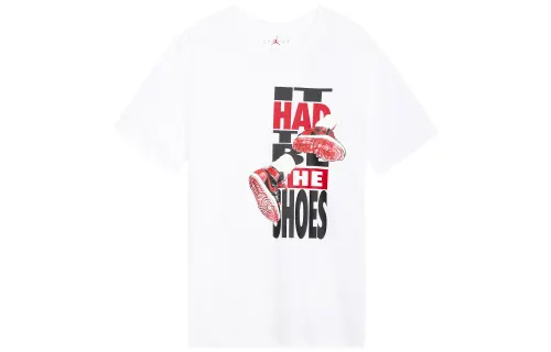 Jordan THE SHOES T Shirts Men's White Crew Neck Moderate