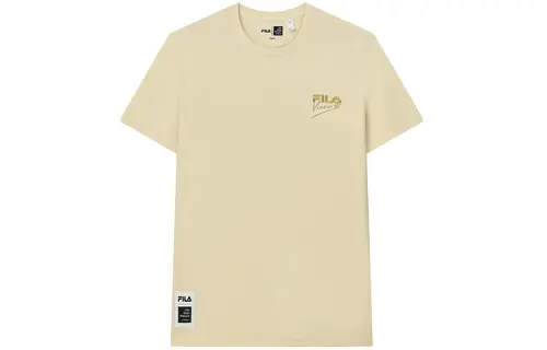 FILA x FANGAOLIANMINGXILIE T Shirt Men's Apricot Light Yellow