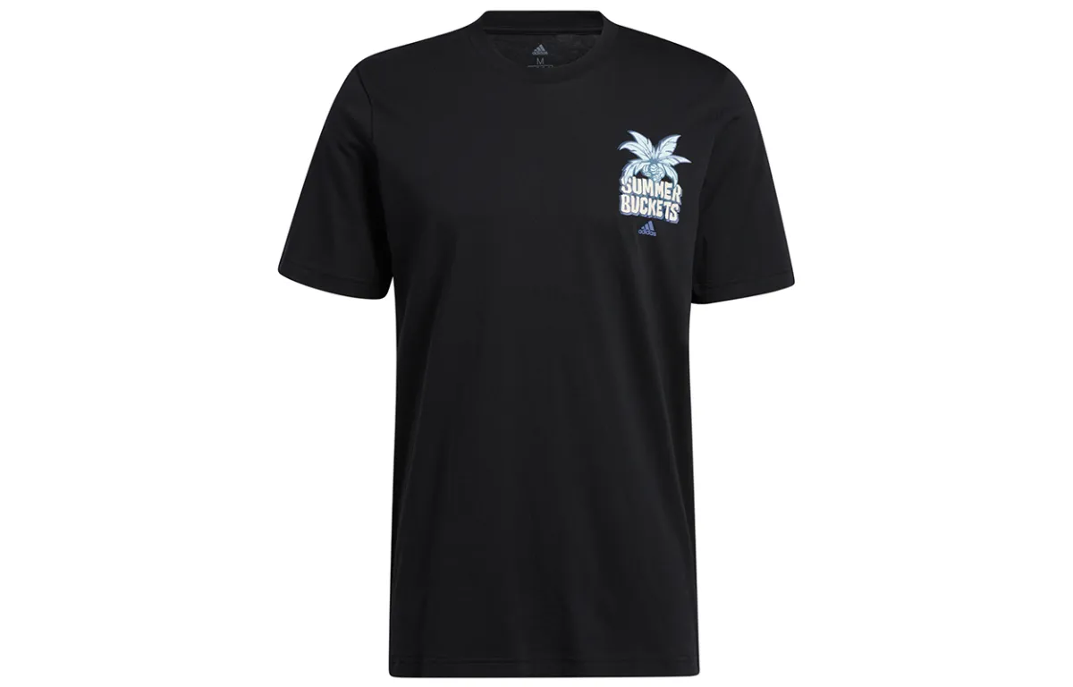 Adidas BC T-Shirts Men's Black Crew Neck Moderate Straight Fit