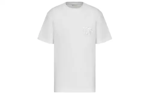 DIOR Quarterly New Products T Shirts Men's White Crew Neck Moderate Straight Fit