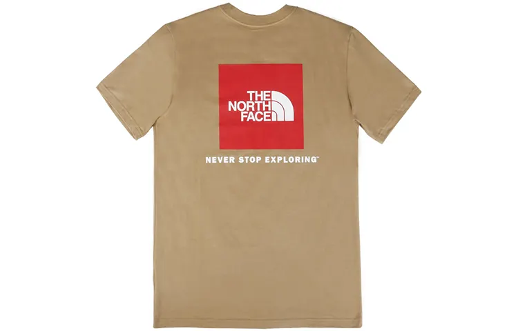 THE NORTH FACE T Shirts Men's Tan Crew Neck Moderate Straight Fit