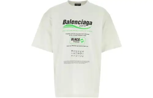 Balenciaga Drop Shoulder Sleeve T Shirt Men's White