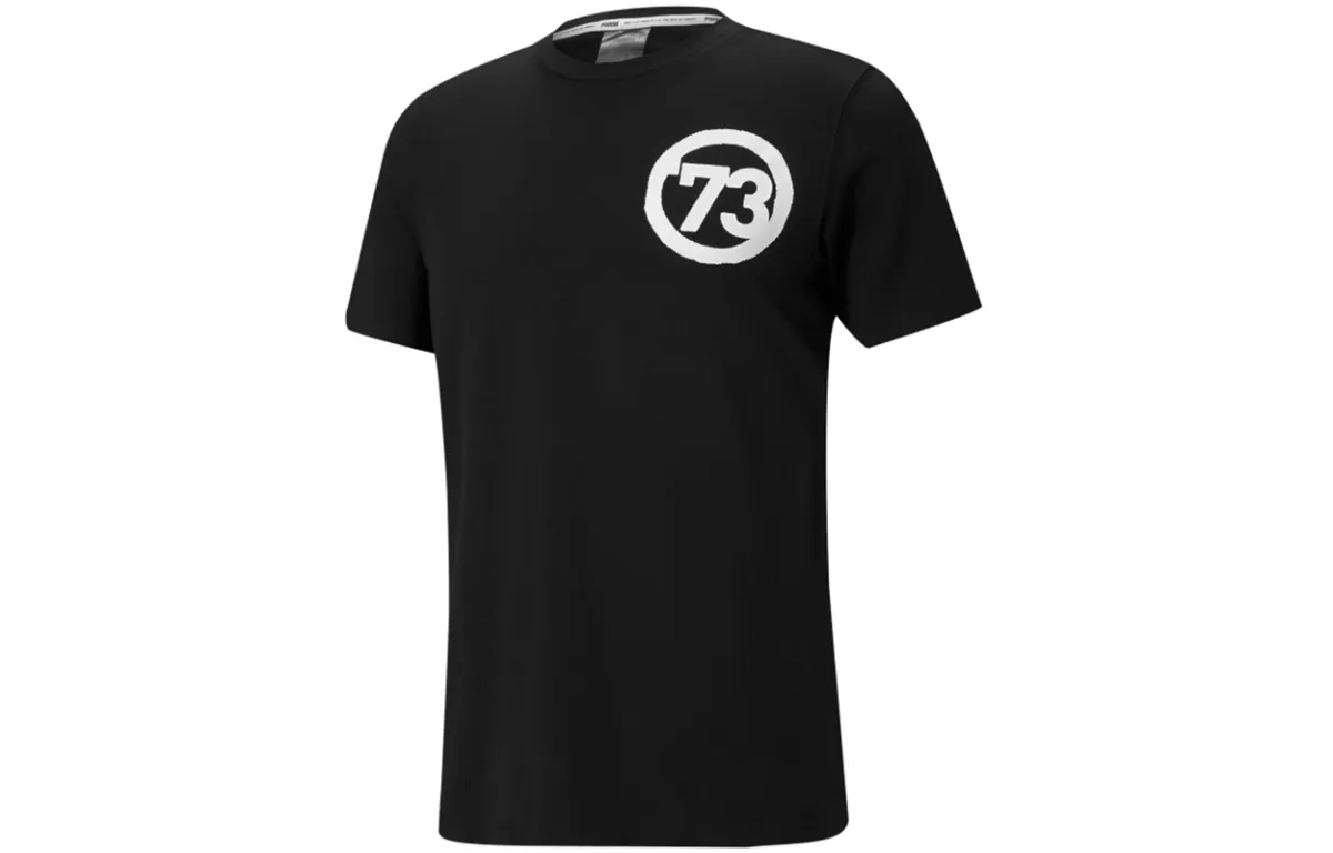 PUMA T-Shirts Men's Black Crew Neck Moderate