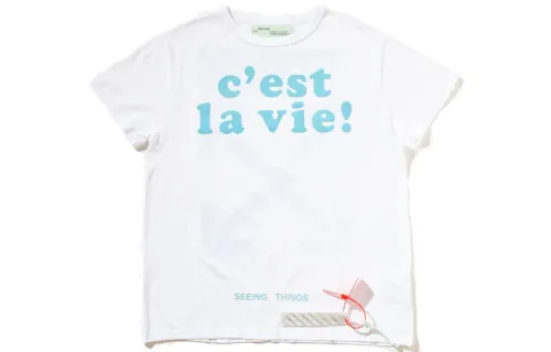 OFF WHITE SS20 T Shirts Men's Crew Neck Moderate Straight Fit
