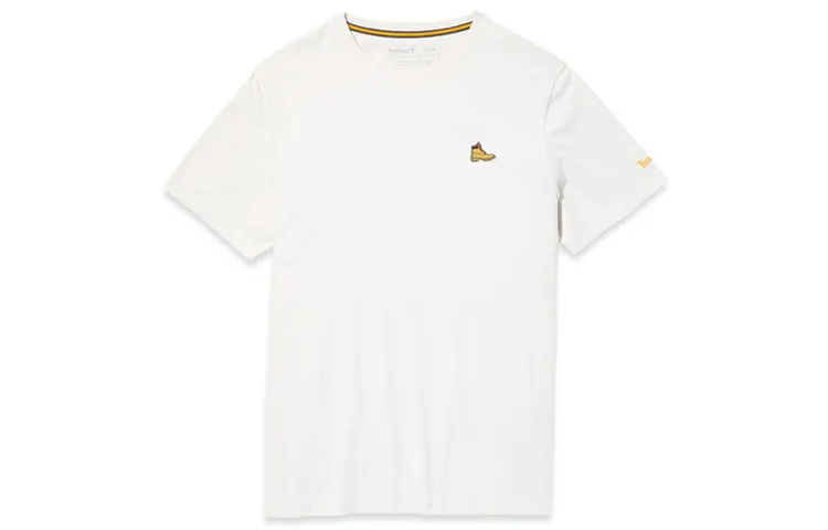Timberland T Shirts Men's White Crew Neck Moderate Straight Fit