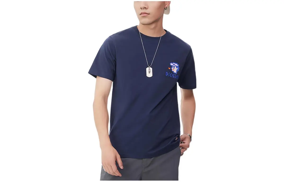 Dickies T Shirts Unisex Dark Marine Blue Crew Neck Moderate Other