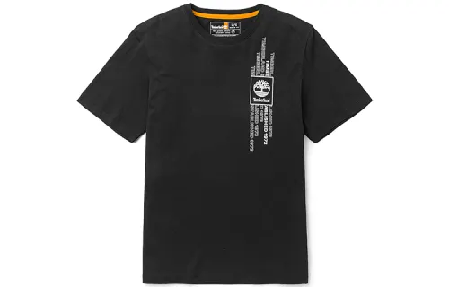 Timberland T Shirts Men's Black Crew Neck Moderate Straight Fit