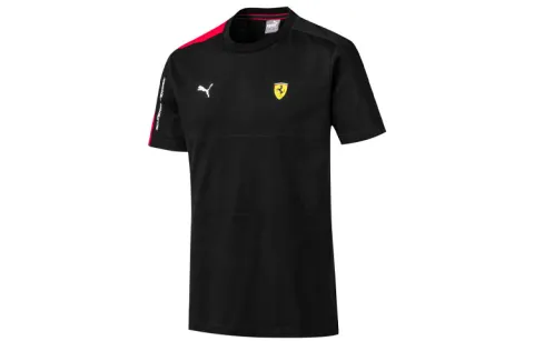 PUMA T7 T-Shirts Men's Black Crew Neck Moderate Straight Fit