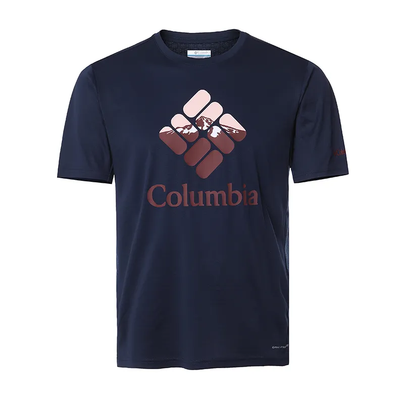 Columbia T-Shirts Men's Blue Crew Neck Thin Straight Fit