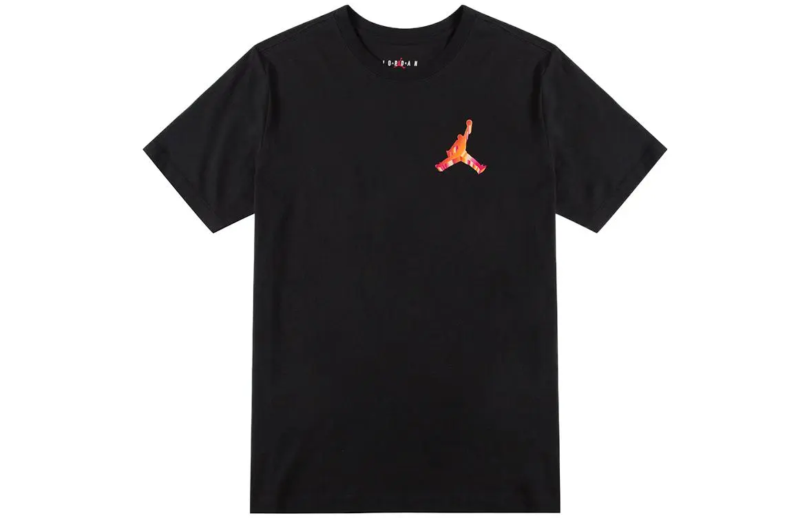 Jordan T-Shirts Men's Black Crew Neck Moderate Straight Fit