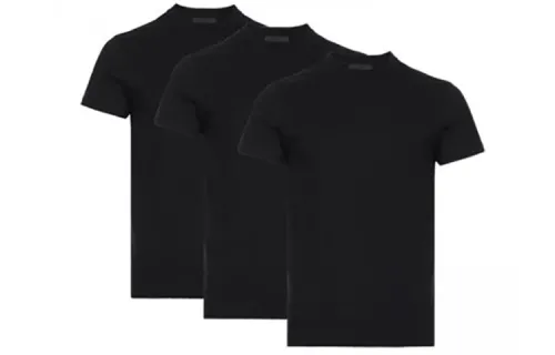PRADA Logo Patch Crewneck Three Pack T Shirts