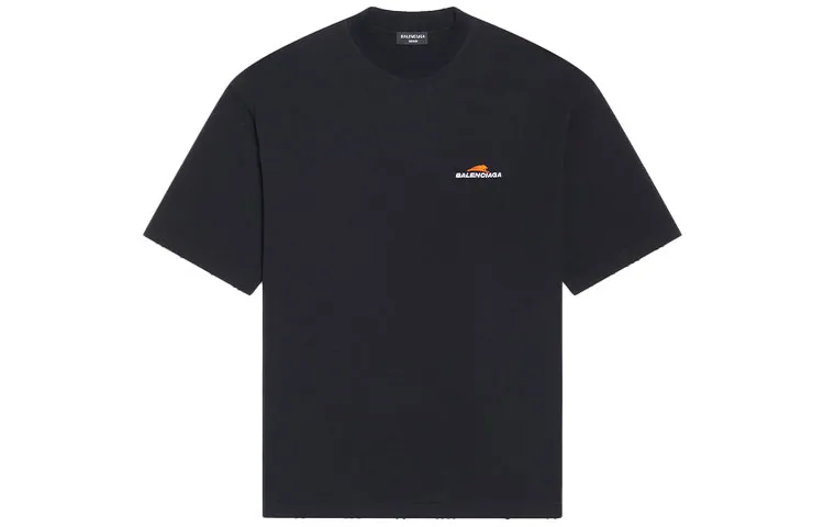 Balenciaga T-Shirts Men's Black Crew Neck Moderate