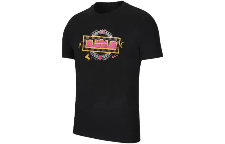 Nike T-Shirts Men's Black Crew Neck Moderate Straight Fit