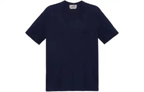HERMES T Shirts Men's Navy Crew Neck Moderate Straight Fit