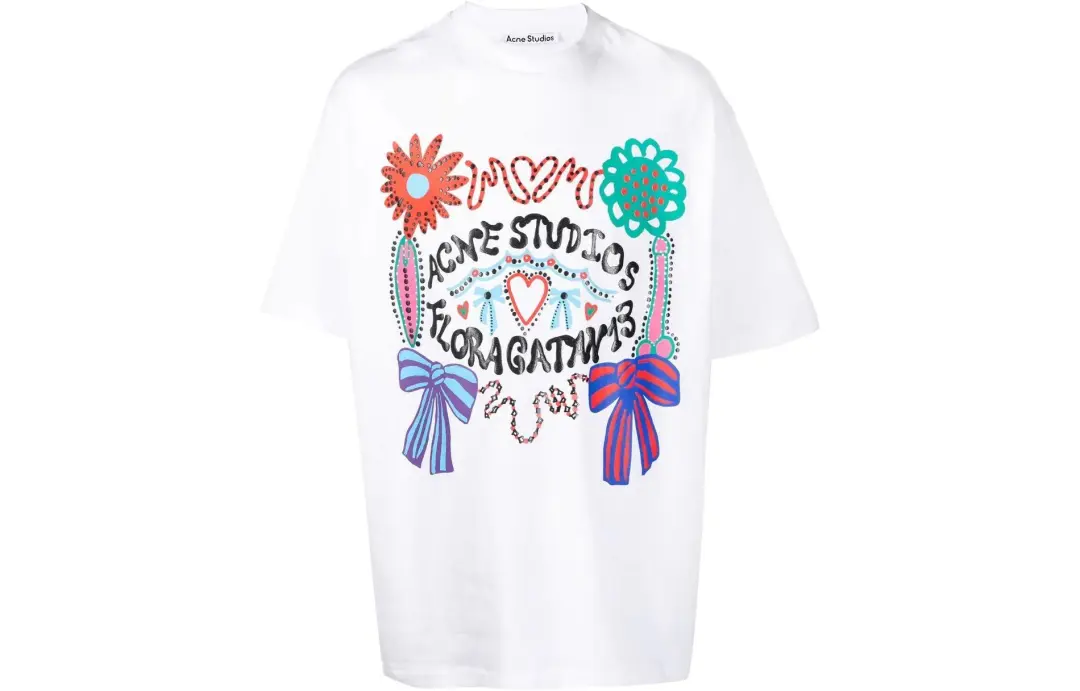 Acne Studios T Shirts Men's White Crew Neck Moderate