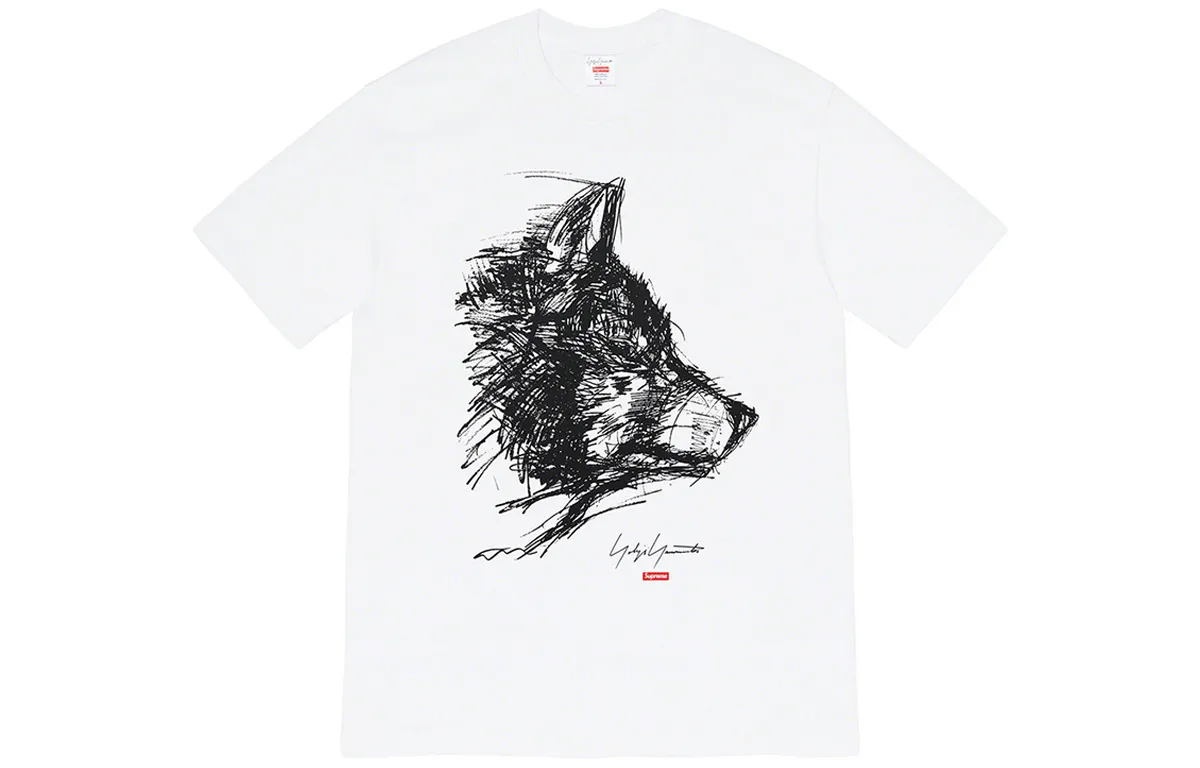 Supreme X Yohji Yamamoto Scribble Wolf Tee