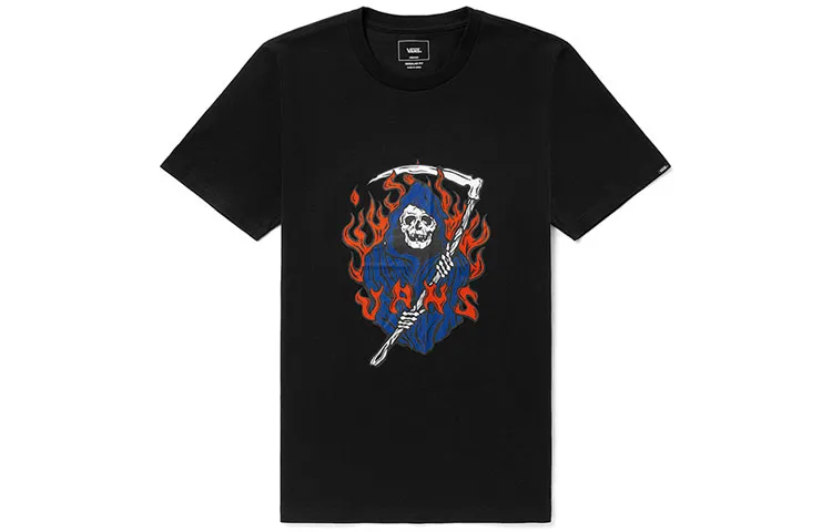 Vans T-Shirts Unisex Black Crew Neck Moderate Straight Fit