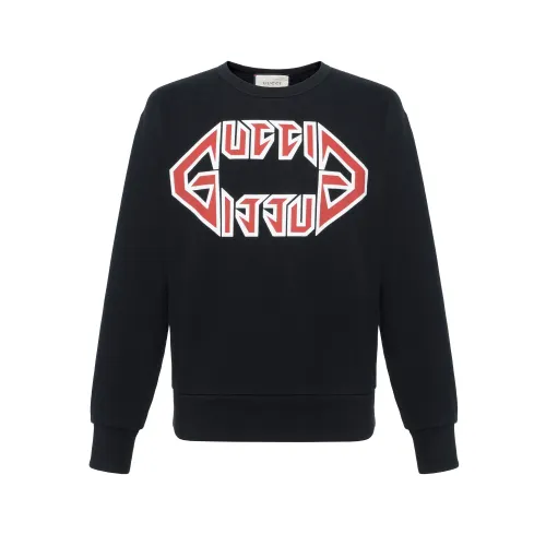 【Previous Season】Cotton sweatshirt with metal Gucci print