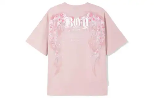 Boy London T Shirts Unisex Pink Crew Neck Moderate