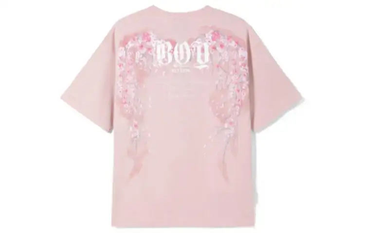 Boy London T Shirts Unisex Pink Crew Neck Moderate