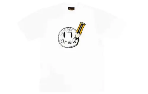 Drew house Smiley Collection T Shirts Unisex White Crew Neck Moderate Straight Fit