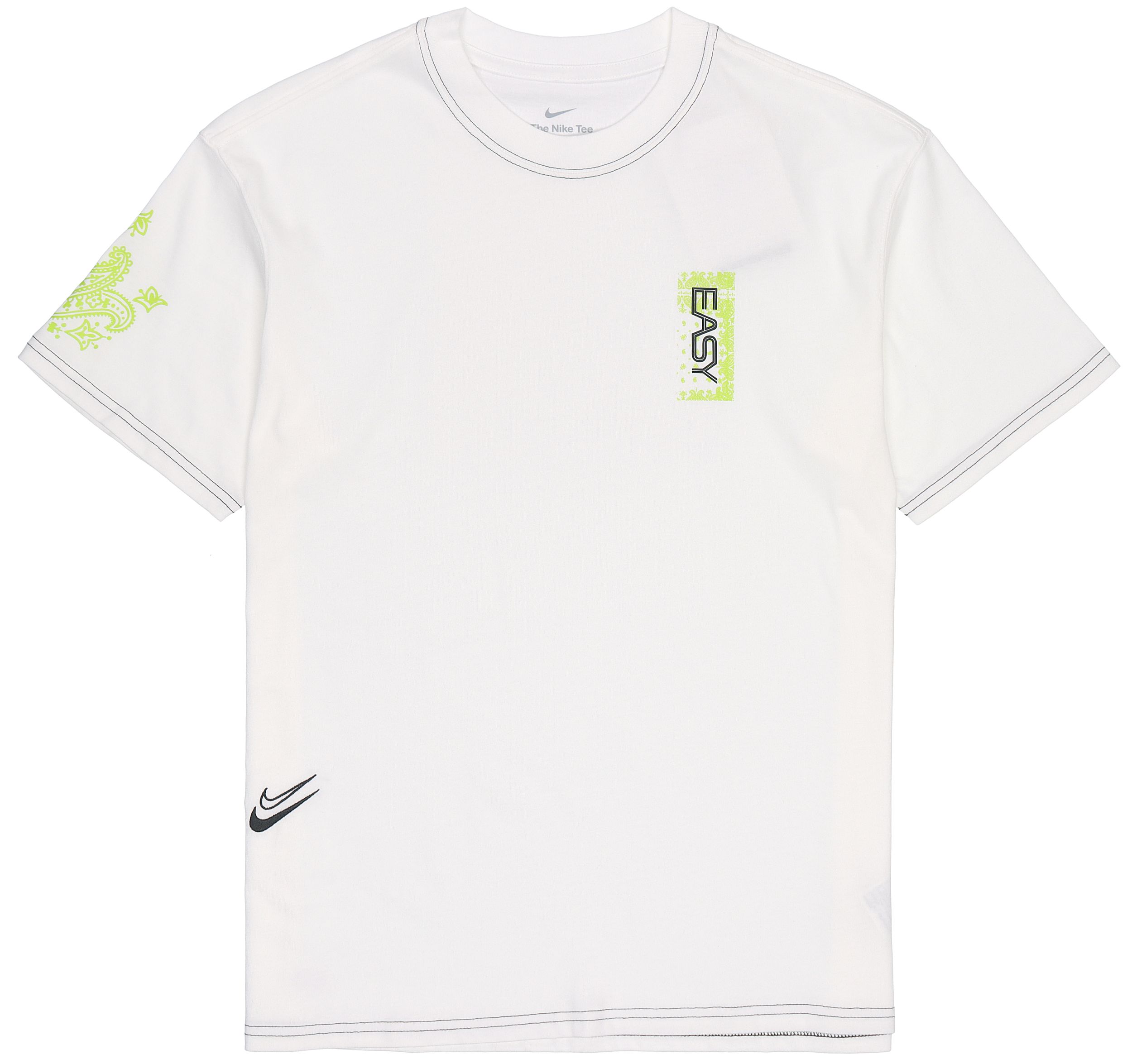 Nike Retro sports white T-shirt, print, American style, loose fit