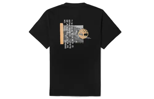 Timberland T Shirts Men's Black Crew Neck Moderate Straight Fit